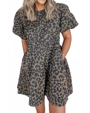 Aapparella Leopard Mini Dress - Black
