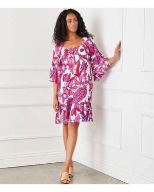 Karen Kane Raela Ruffle Hem Mini Dress - Red