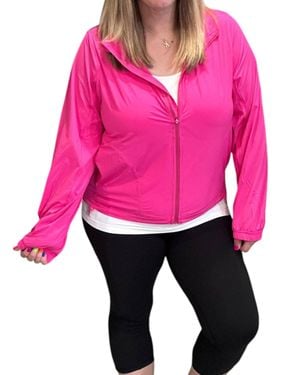 Rae Mode Stretch Long Sleeve Hoodie Jacket - Pink