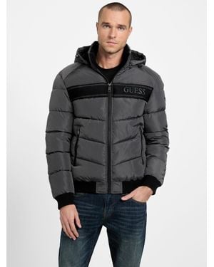 Guess Eco Pietros Padded Hooded Jacket - Gray