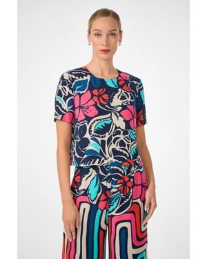 Trina Turk Sitio Short-Sleeve Top - Red