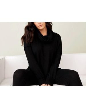 French Kyss Cowl Neck Poncho - Black