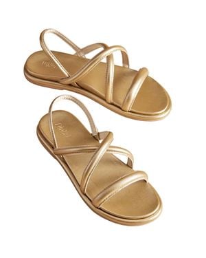 Olukai Tiare Leather Strappy Sandal - Metallic