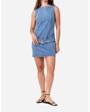 Habitual Sleeveless Belted Mini Dress - Blue