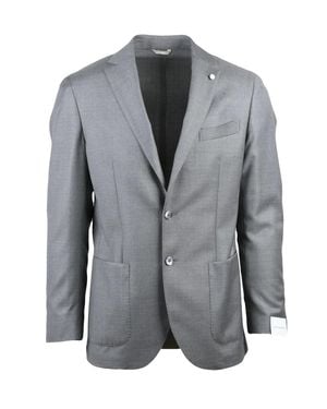 Luigi Bianchi Virginia Wool Rounded Jacket With Classic Two-Button Closure - Gray