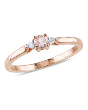 Mimi & Max Round Cut Morganite And Diamond Accent Ring - Pink