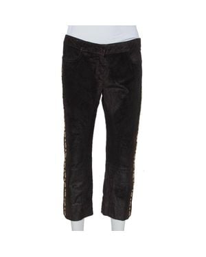 Roberto Cavalli Leather Vintage Cropped Pants - Black
