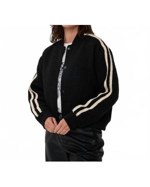EsQualo Round Neck Bomber Jacket - Black