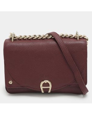 Aigner Diadora Mini Leather Crossbody Bag - Red