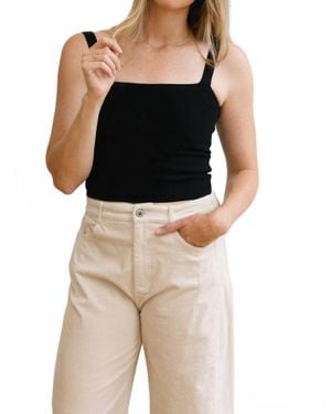 GRADE & GATHER Aubree Knit Tank Top - Black