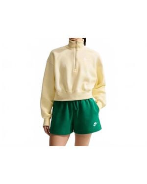 Nike Phoenix Fleece 1/4-Zip Cropped Sweatshirt - Green