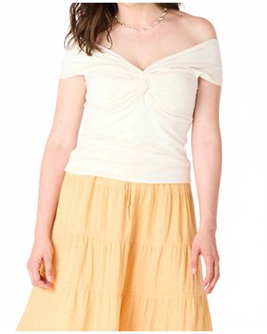 Dex Off Shoulder Twist Top - Yellow