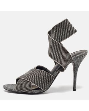 Alexander Wang Canvas Ankle Wrap Sandals - Black