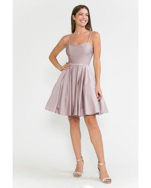 TRUEDAMES Cocktail Dress Sweetheart Embellished Party Dress - Pink