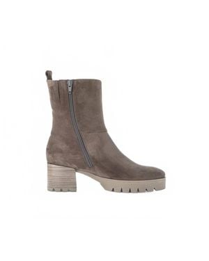 Gabor Zip Heel Boots - Gray