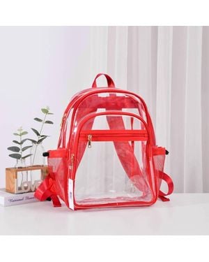 Fashion CITY Clear Stadium Backpack - Red