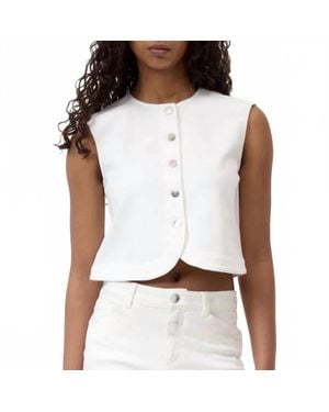 Closed Denim Crew Neck Vest - White