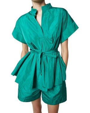 Saint Art Sienna Taffeta Blouse - Blue