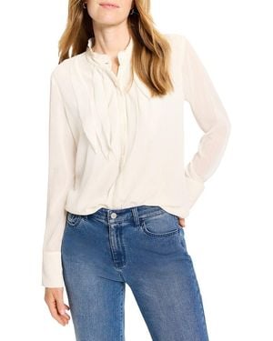 NIC+ZOE Falling Chiffon Long Sleeve Top - White