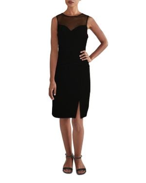 Aidan Mattox Sheer Short Cocktail And Party Dress - Black