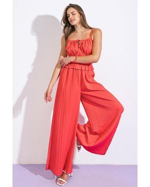 TRUEDAMES Within My Heart Woven Jumpsuit - Red