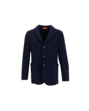 Barena Slanega Soft Wool-Blend Unstructured Blazer - Blue