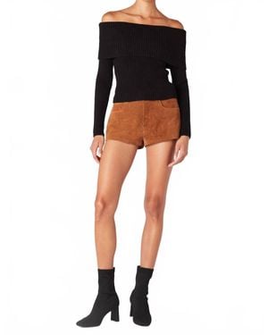 Blank NYC Off The Shoulder Knit Top - Black