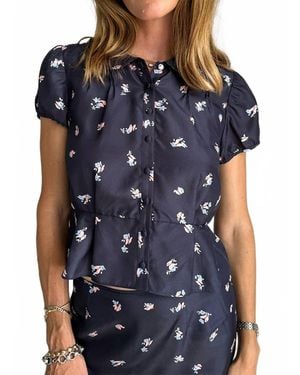 Ciao Lucia Yvonne Short Sleeve Top - Blue