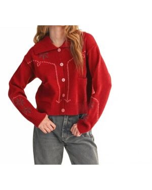 ..,merci Danville Sweater Cardigan - Red