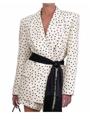 Parentesi Polka Dot Blazer - White