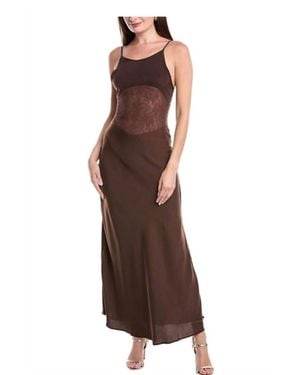 WeWoreWhat Lace Slip Midi Dress - Brown