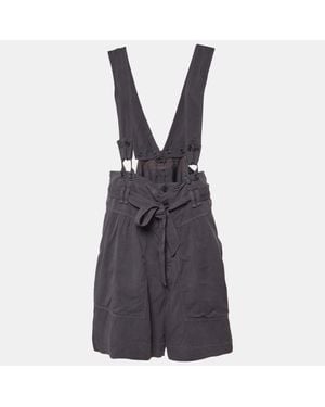 Isabel Marant Lyocell Blend High Waisted Suspender Shorts - Blue