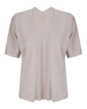 Hira Short Sleeve Cardigan Without Closure - Gray