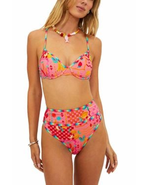 Beach Riot Carlotta High Rise Bikini Bottom - Red