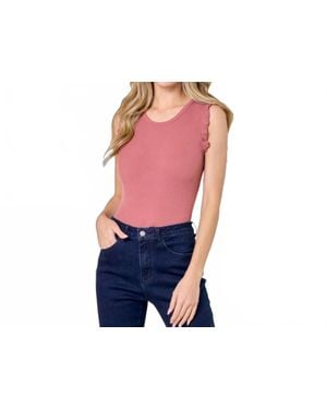 Saints & Hearts Ruffle Sleeve Ribbed Bodysuit - Blue