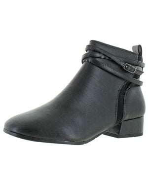 Easy Spirit Dae 3 Faux Leather Arch Support Ankle Boots - Black
