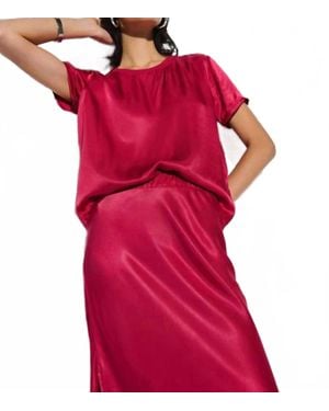 Nation Ltd Marie Boxy Crop Top - Red