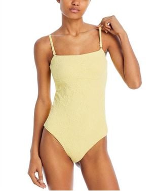 Aqua Bandeau Cutout Back One Piece Swimsuit - Yellow