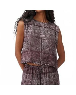 Bella Dahl Boxy Button Back Top - Brown