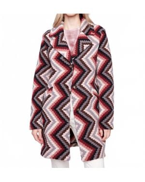 Charlie b Long Crochet Coat With Button Closure - Red