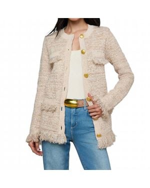 L'Agence Kastoria Fringe Cardigan - White