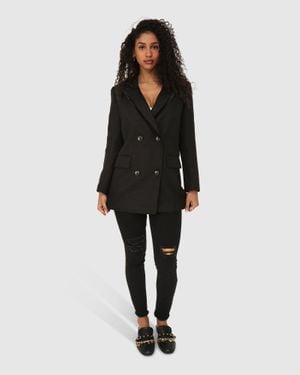 Belle & Bloom Because Of You Trimmed Blazer - Black