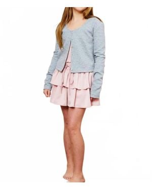 Theme Girls Tali Puff Heart Cardigan - White
