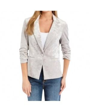 Drew Crush Velvet Blazer - Gray