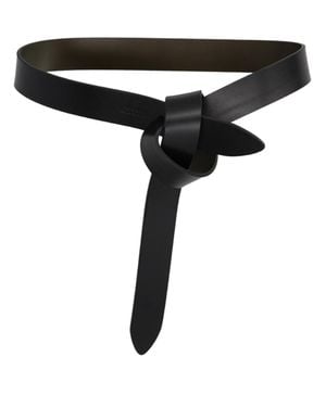 Isabel Marant Lecce Narrow Knot Cow Leather Belt - Black