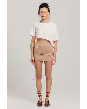PCFG Store Free Heaven Super Mini Skirt - Natural
