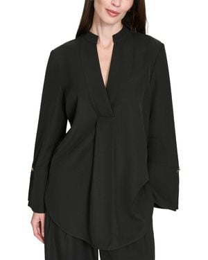 Halston V-Neck Tunic - Black