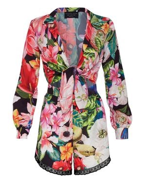 Philipp Plein Jumpsuit Flowers - Red