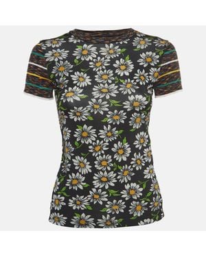 Missoni Collection Floral Print Knit Short Sleeve T-Shirt - Green