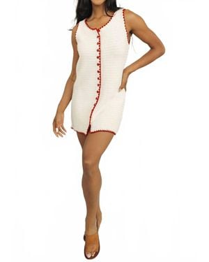 Baevely By Wellmade Cherry Cream Dream Knit Mini Dress - Natural